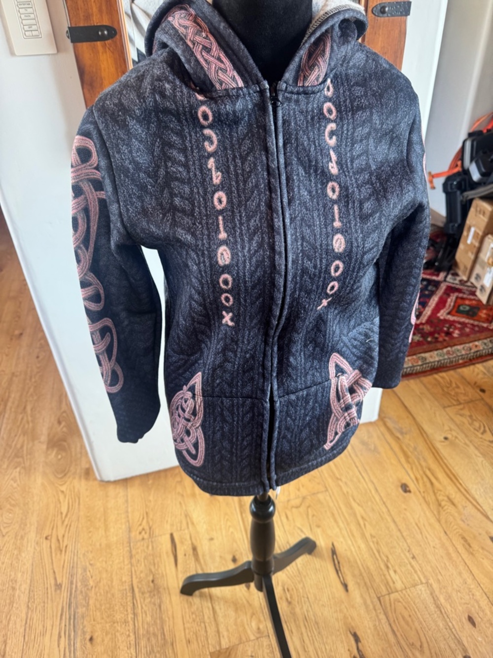 NWT NOLI WOMEN'S JACKET SIZE SMALL BRAND NEW CHARCOAL GREY & PINK